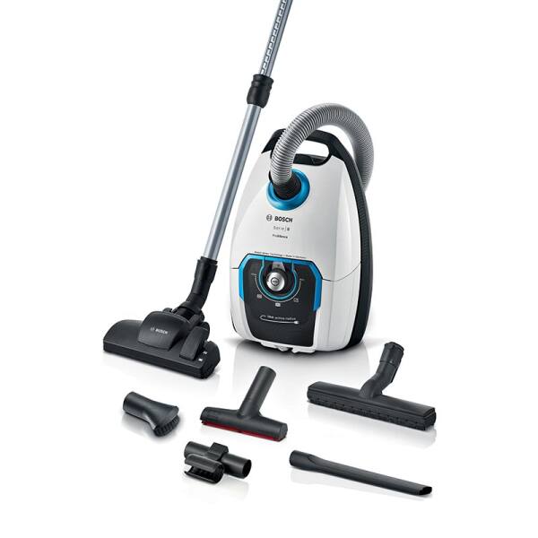 Bosch Serie 8, BGB75XSIL, Staubsauger mit Beutel, Weiß