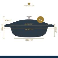 MasterClass MCMSCRD28 leichter Schmortopf, flache Auflaufform aus Aluminiumguss 4 Liter schwarz